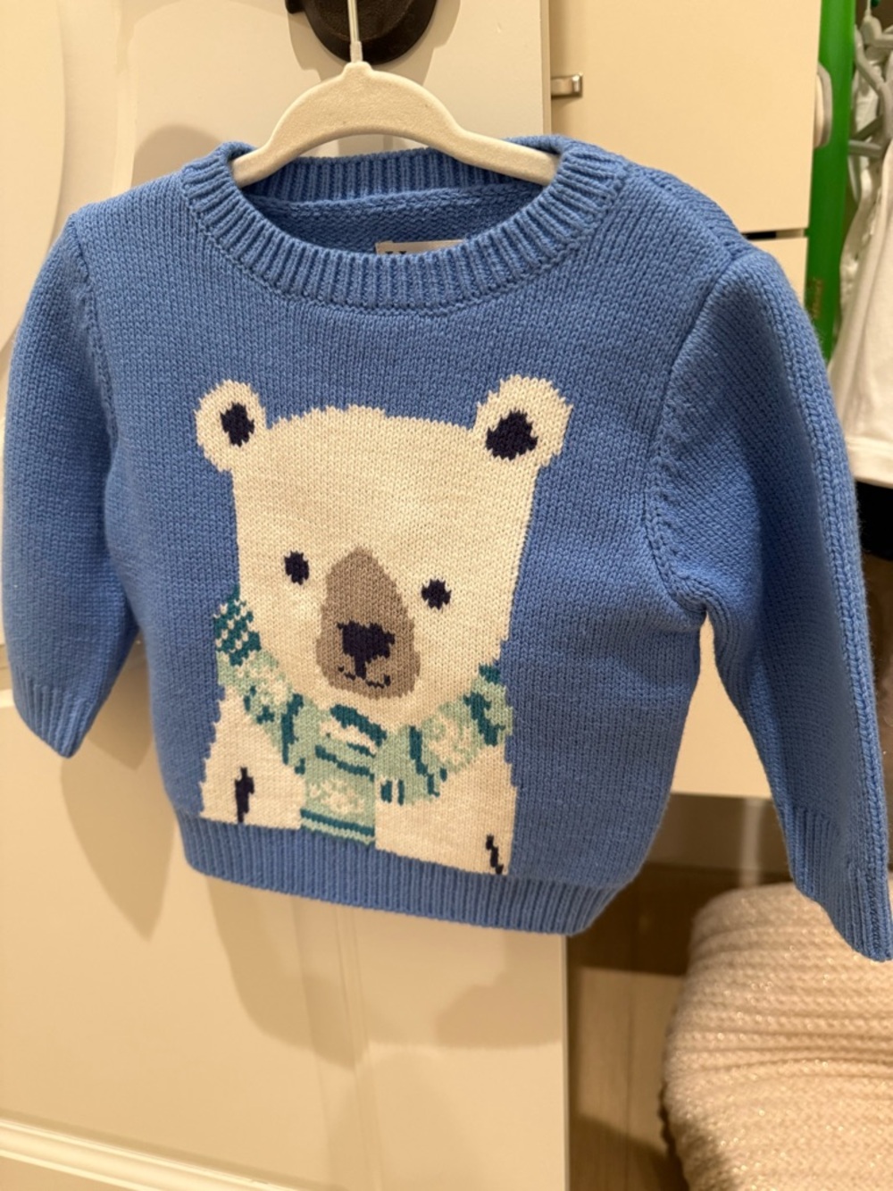 Hatley Light Blue and White Baby Polar Bear Knit Sweater